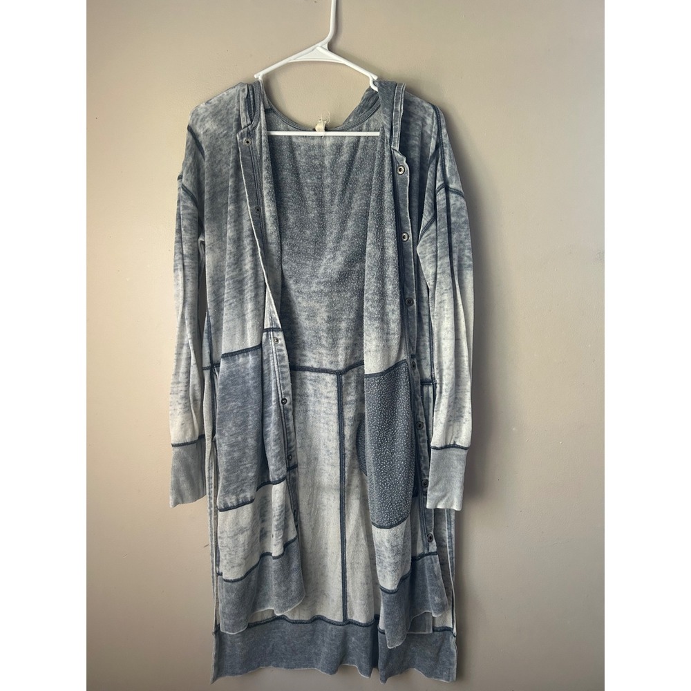 We The Free Gray Hooded Long Cardigan
